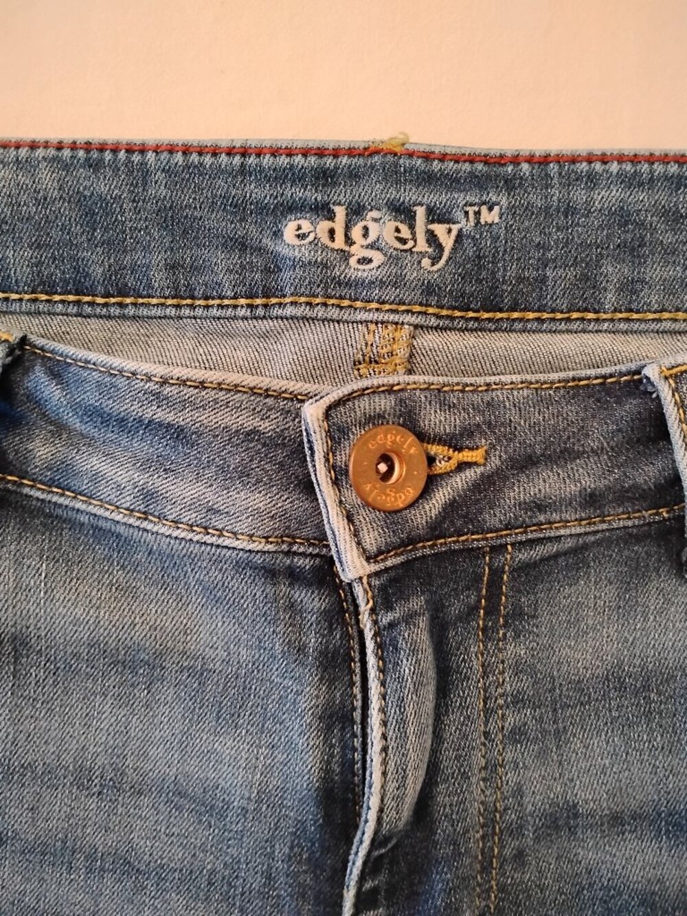 Edgely Women's Flare Jeans Size 16 Regular Distressed Raw Hem Denim